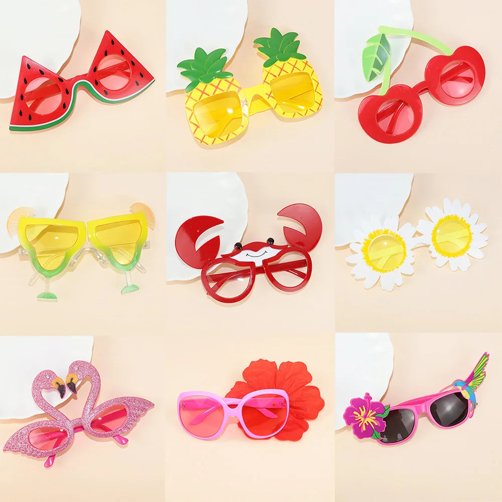 Tropical Luau Party Glasses Photo Props Set