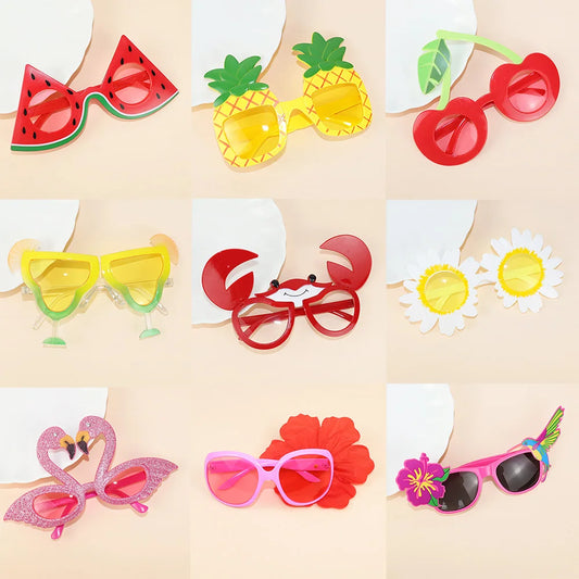 Tropical Luau Party Glasses Photo Props Set