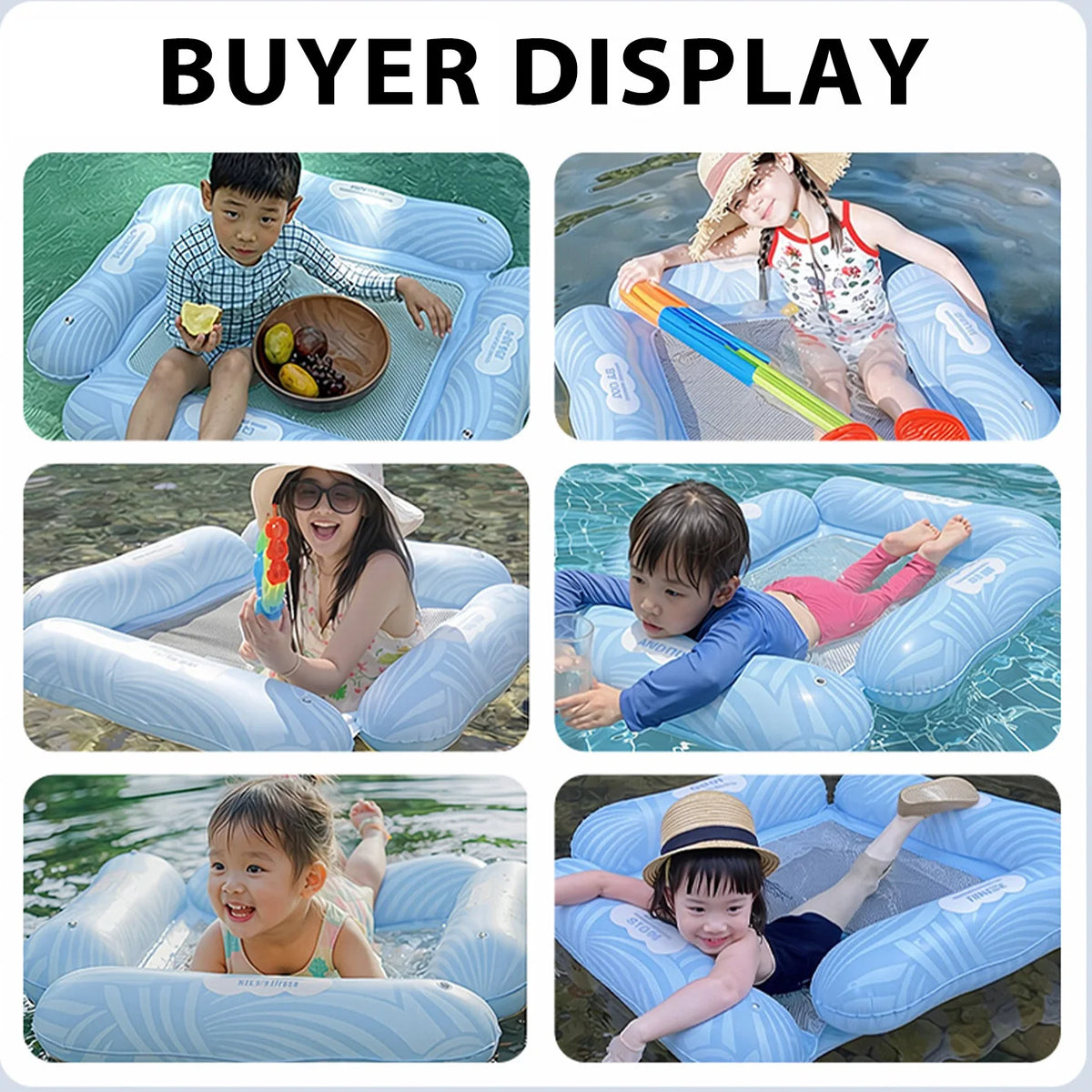 Inflatable Kids Pool Float with Mesh Bottom