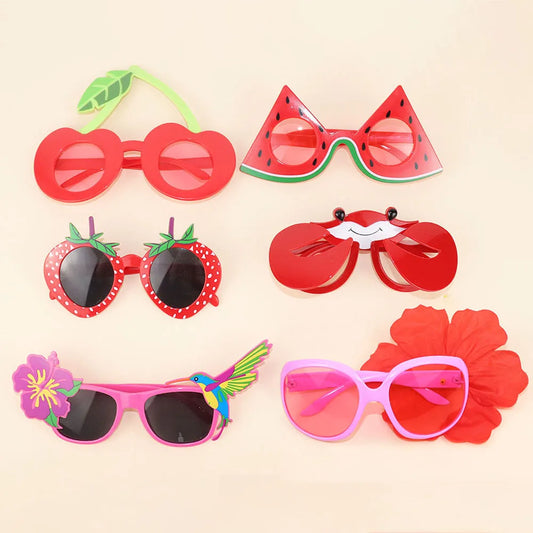 Tropical Luau Party Glasses Photo Props Set