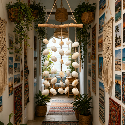 Boho Seashell Wall Hanging – Beach Home Décor