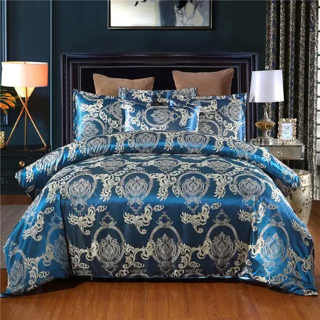 Silky Gold Duvet Cover Set for Queen & King Beds