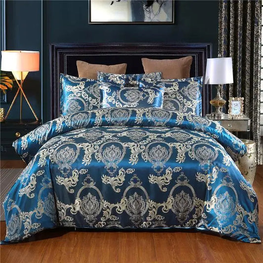 Silky Gold Duvet Cover Set for Queen & King Beds