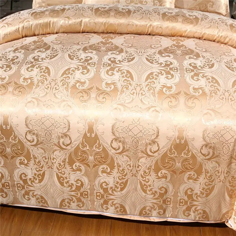 Silky Gold Duvet Cover Set for Queen & King Beds