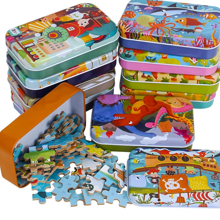 60-Piece Wooden Jigsaw Puzzle Set