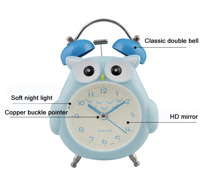 Silent Glowing Bedside Clock for Kids' Bedroom & Study