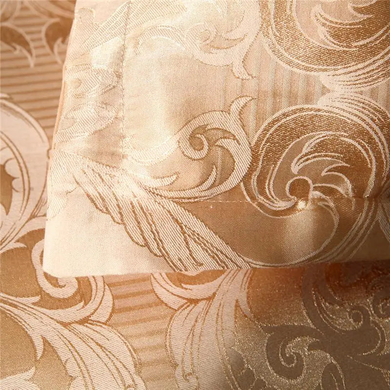 Silky Gold Duvet Cover Set for Queen & King Beds