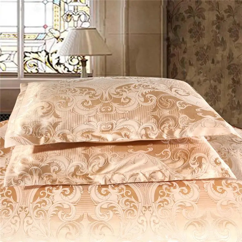 Silky Gold Duvet Cover Set for Queen & King Beds