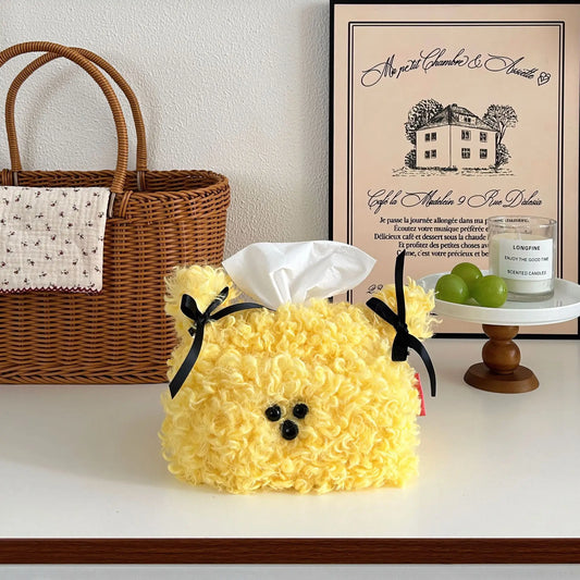 Nordic Plush Cartoon Dog Tissue Box Holder (Napkin Storage Bag)
