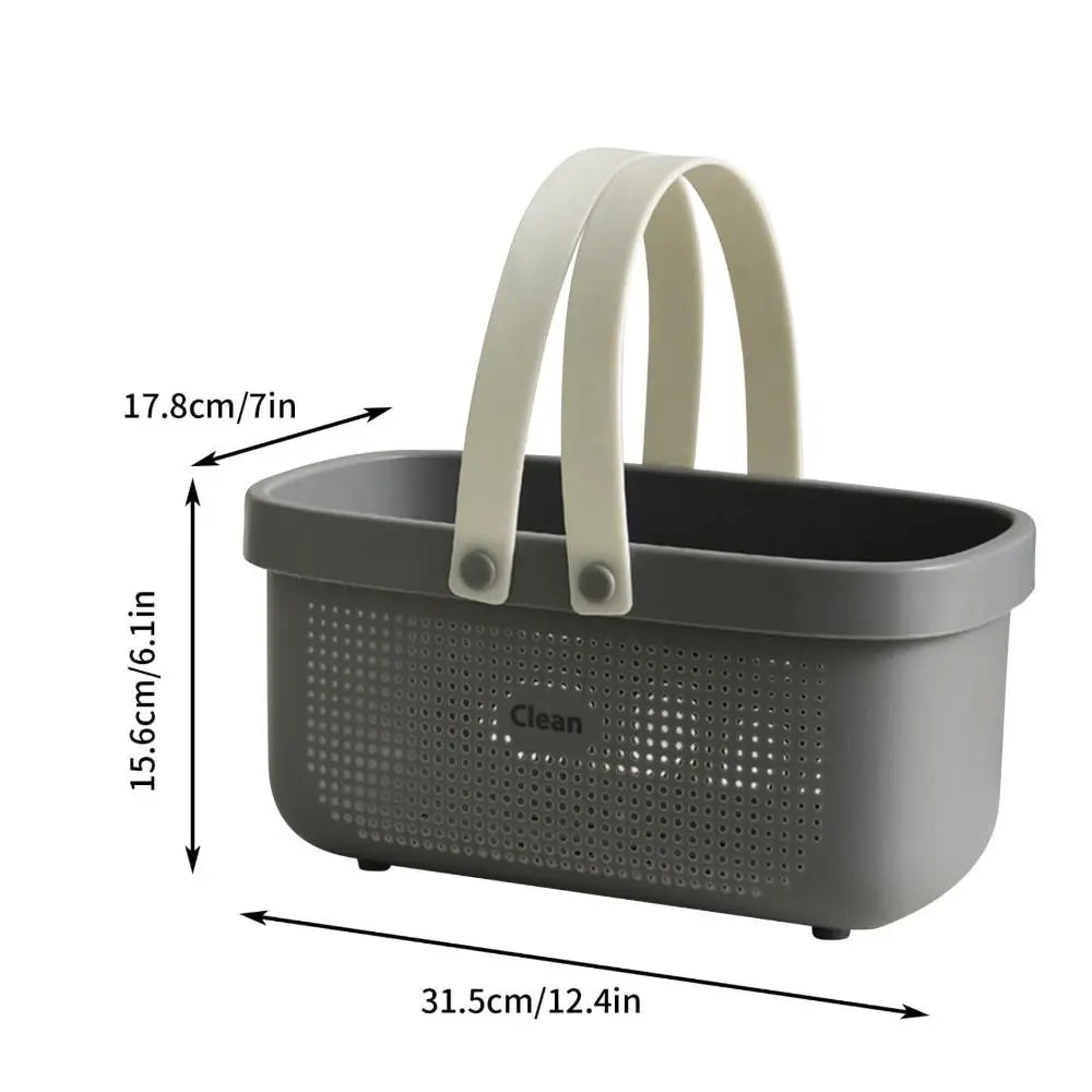 Large Capacity Plastic Storage Basket with Handle