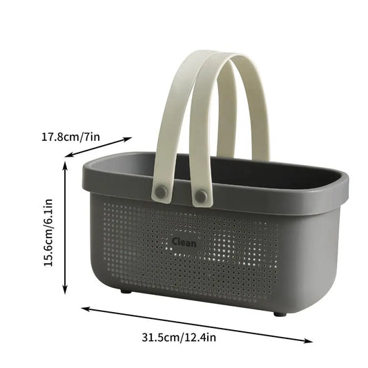 Large Capacity Plastic Storage Basket with Handle