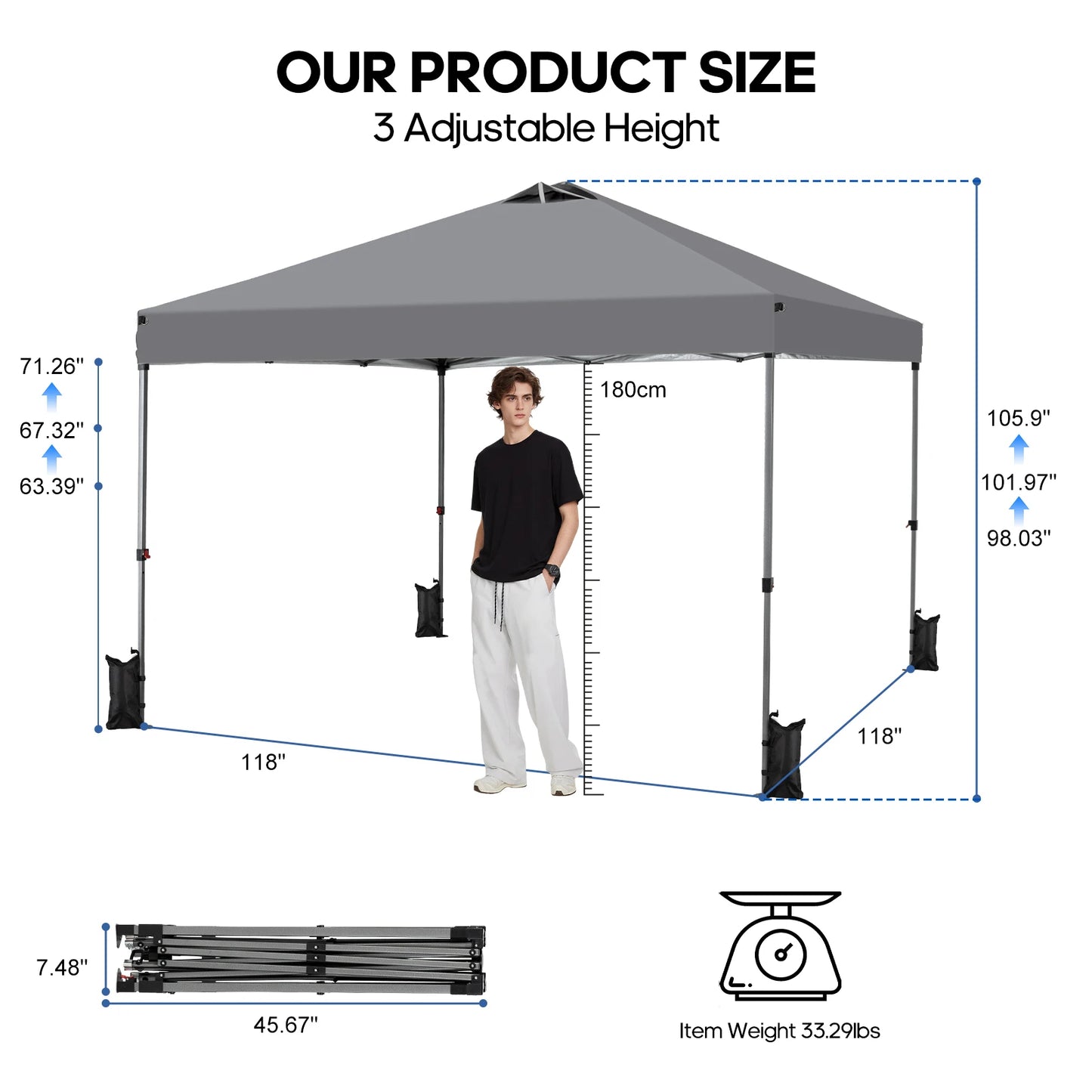Pop-Up Canopy Tent with Rolling Carry Bag