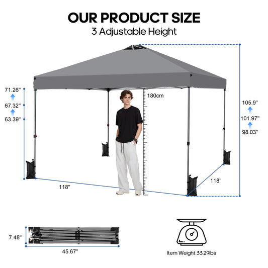 Pop-Up Canopy Tent with Rolling Carry Bag