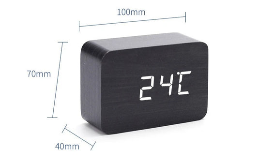 LED Wooden Digital Alarm Clock