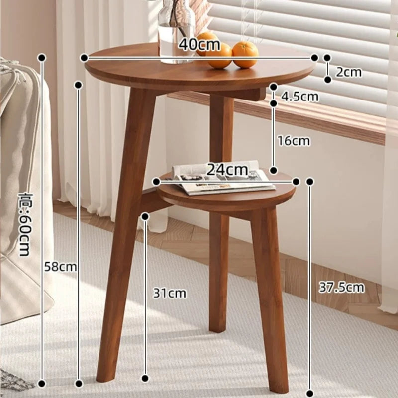 Solid Wood Bedside Cabinet with Storage