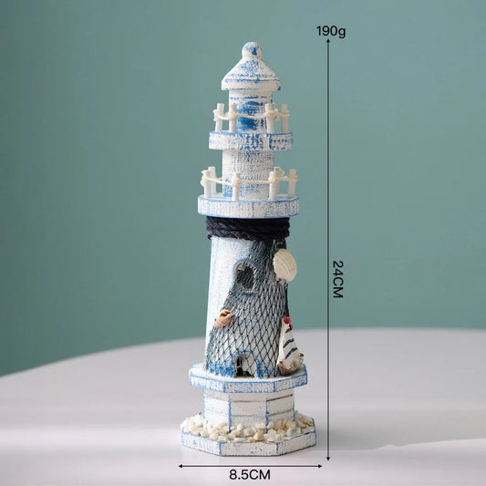 Mediterranean Wooden Lighthouse Decor