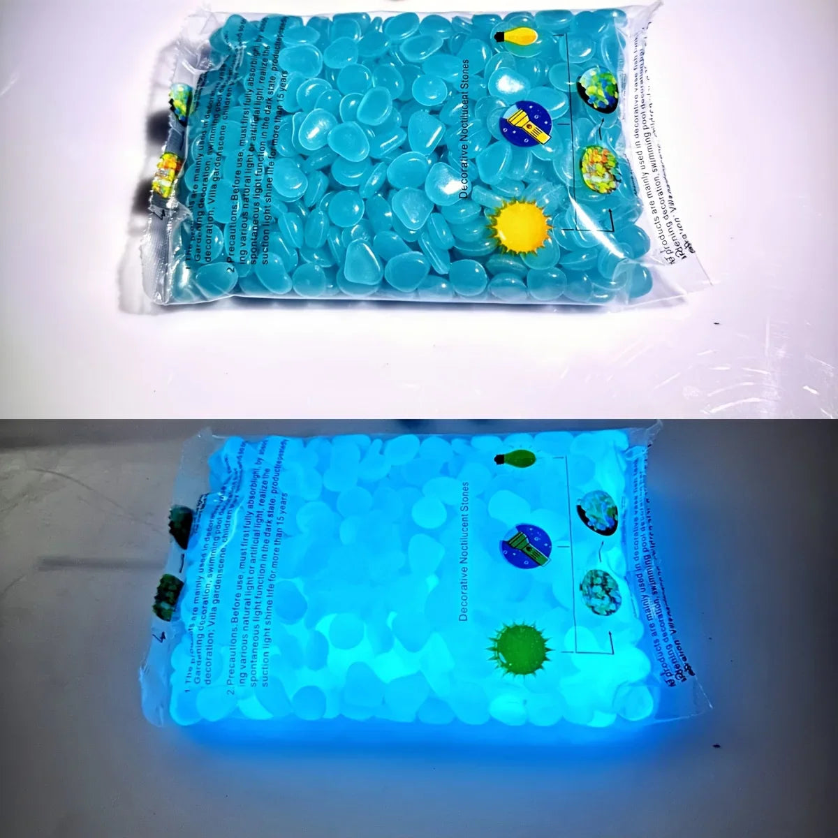 100PCS Glow in the Dark Pebbles