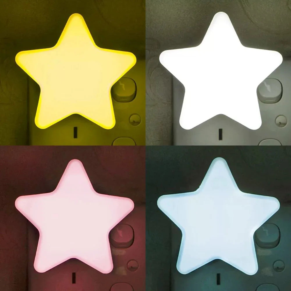 LED Star Night Light Plug-In Bedroom Lamp