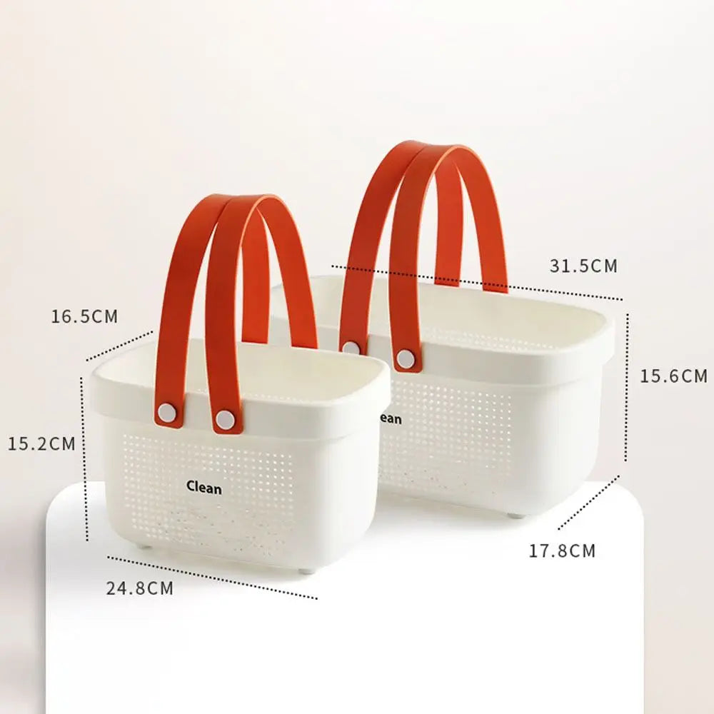 Large Capacity Plastic Storage Basket with Handle