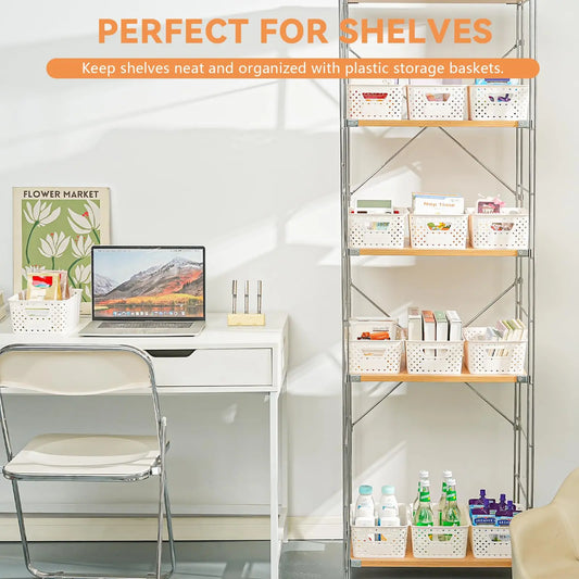 Plastic Storage Basket with Handles