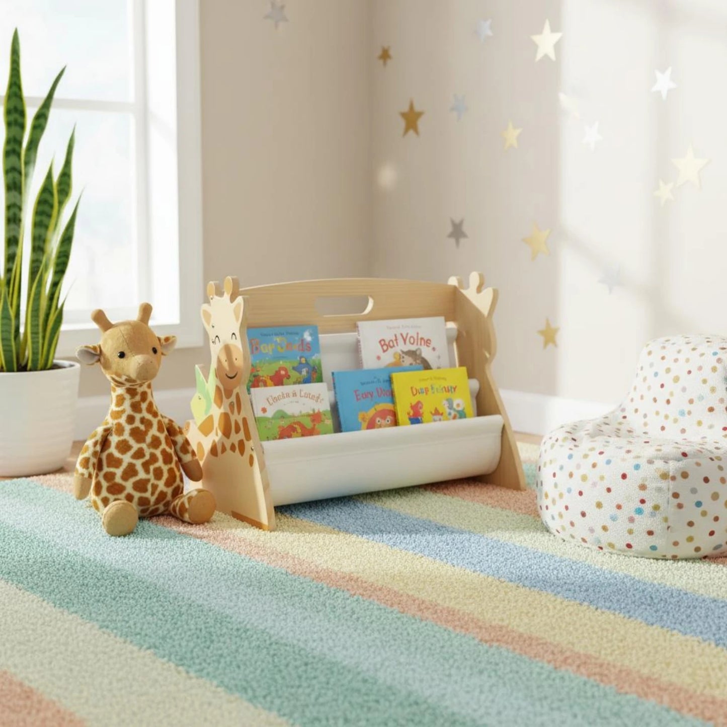 Giraffe Wooden Kids Bookshelf