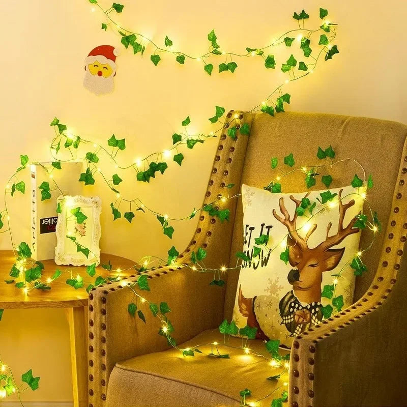 Solar LED Ivy Leaf String Lights