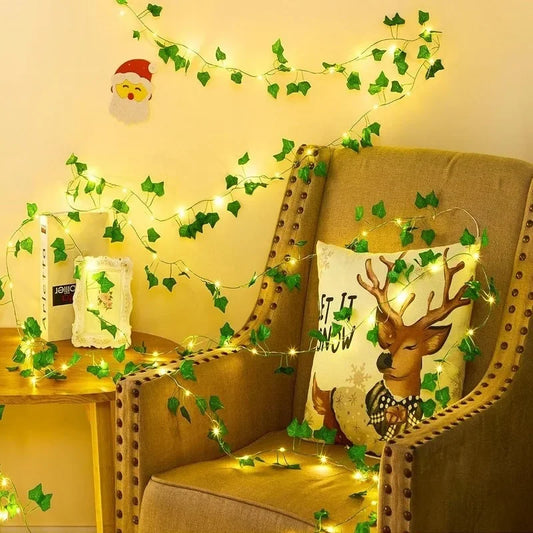 Solar LED Ivy Leaf String Lights