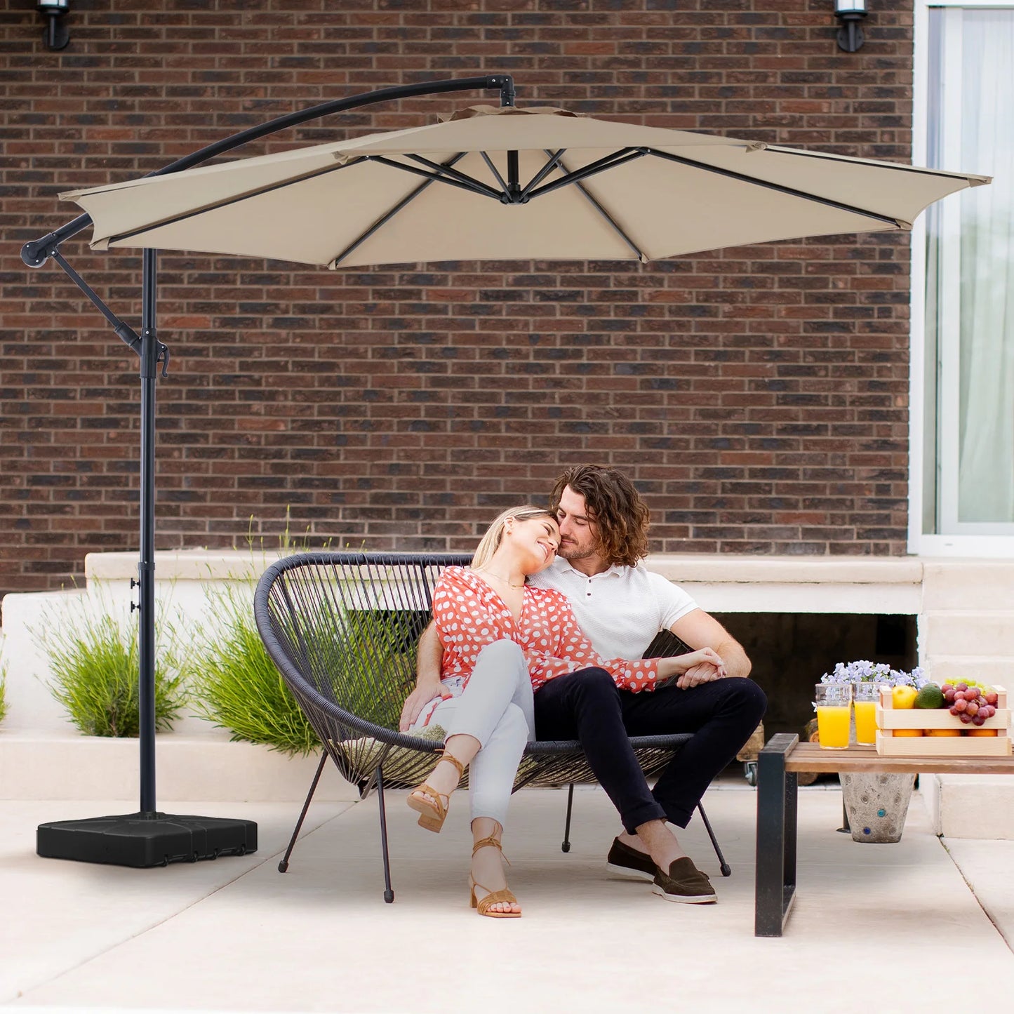 Outdoor 10FT Cantilever Patio Umbrella with Tilt Adjustment
