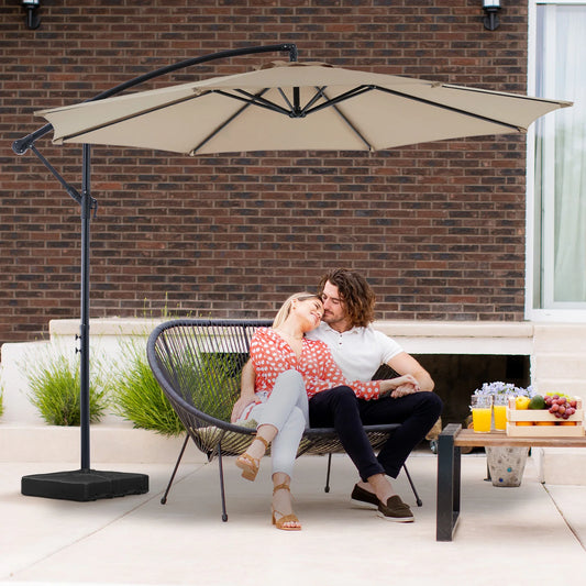 Outdoor 10FT Cantilever Patio Umbrella with Tilt Adjustment