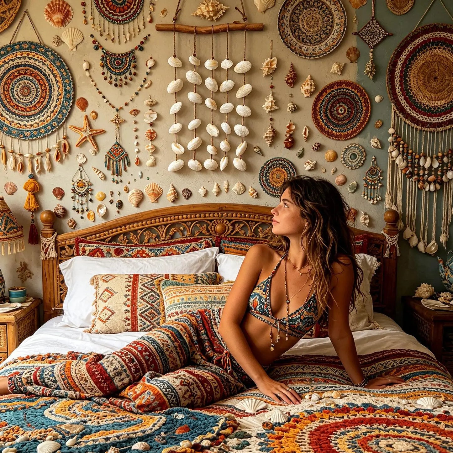 Boho Seashell Wall Hanging – Beach Home Décor