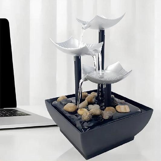 Tabletop Indoor Water FountainDecorative tabletop indoor water fountain inspired by Feng Shui. A calming accent for offices, living rooms, bedrooms, desks, and meditation spaces.