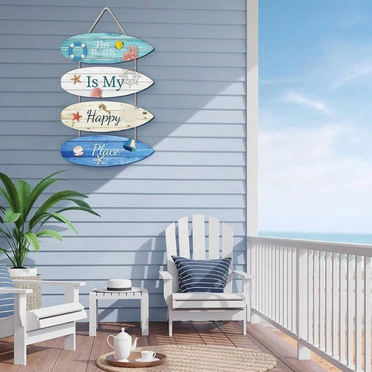 Vintage Beach Welcome Wooden Hanging Sign