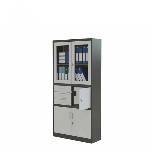 3 Drawer Office Storage Cabinet with Glass Doors