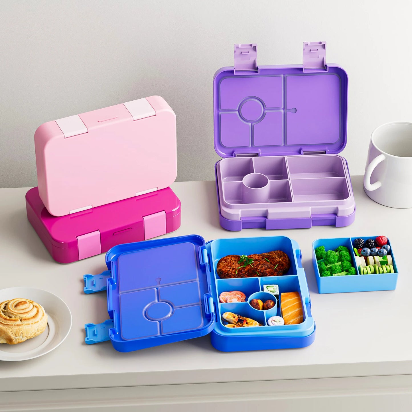 Kids Bento Lunch Box – Microwave Safe Leak-Proof Food Container for School, Travel & Snacks