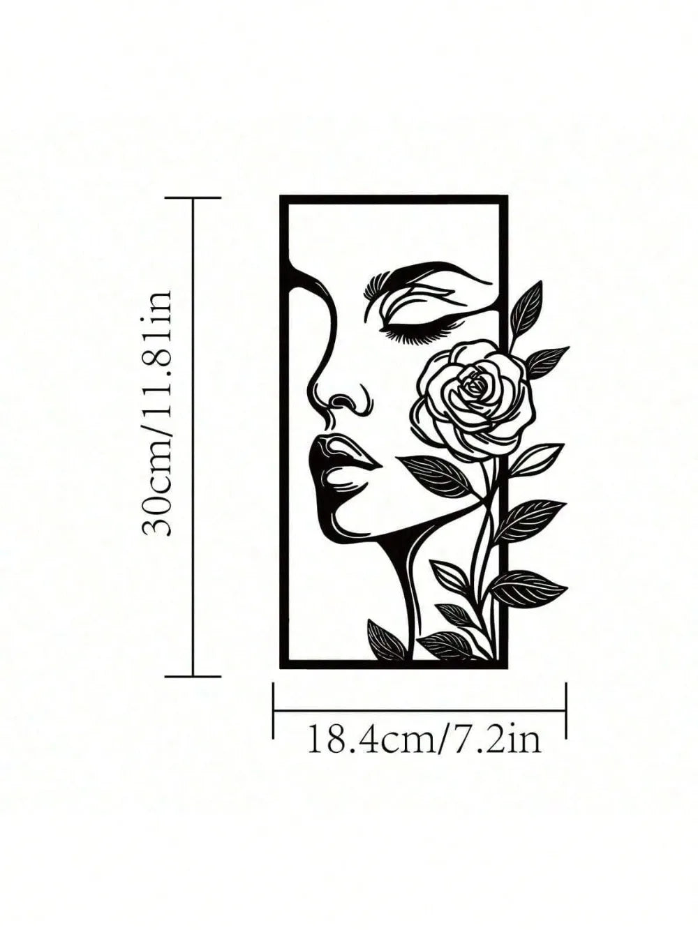 Modern Woman Flower Metal Wall Art Decor