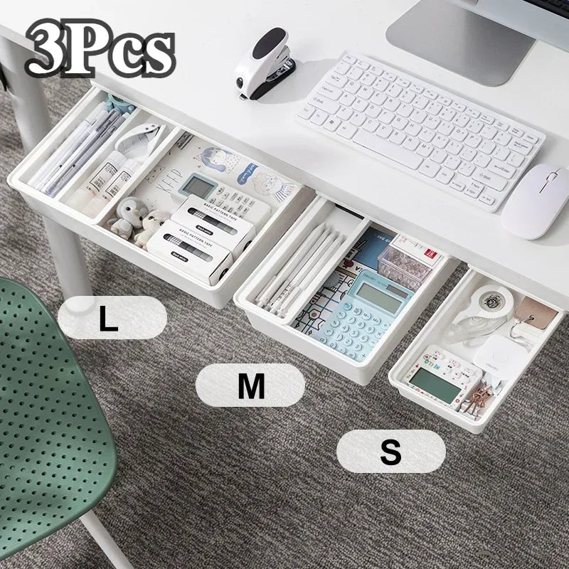 Hidden Under Desk Drawer Organizer