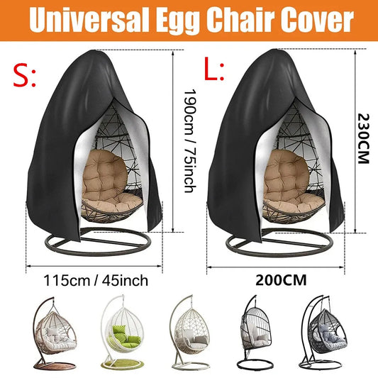 Waterproof Hanging Egg Chair Cover with Zipper