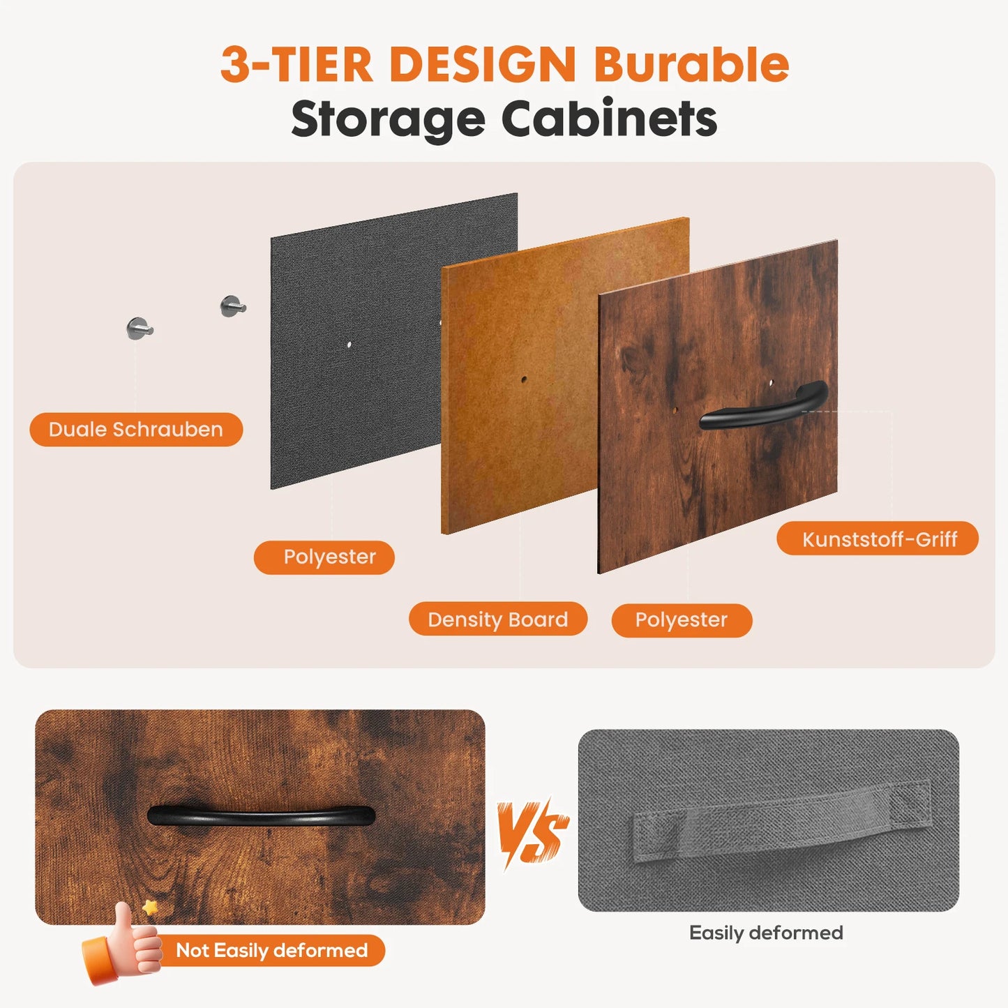 5-Drawer Fabric Dresser & Nightstand