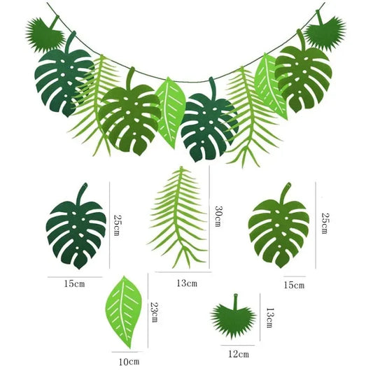 Tropical Turtle Leaf Banner Luau Party Garland