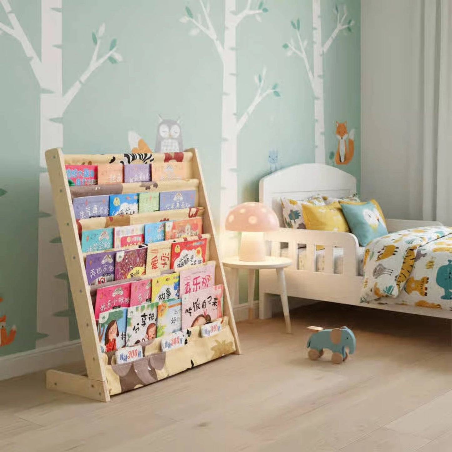 Solid Wood Kids Picture Book Rack
