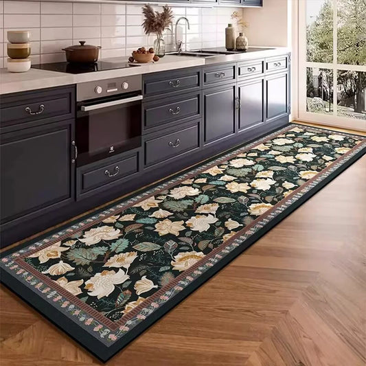 Bohemian Leaf Hallway Runner Rug