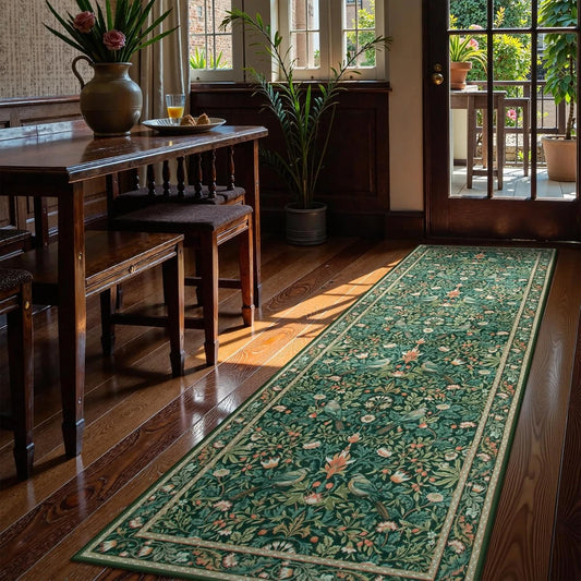 Bohemian Leaf Hallway Runner Rug