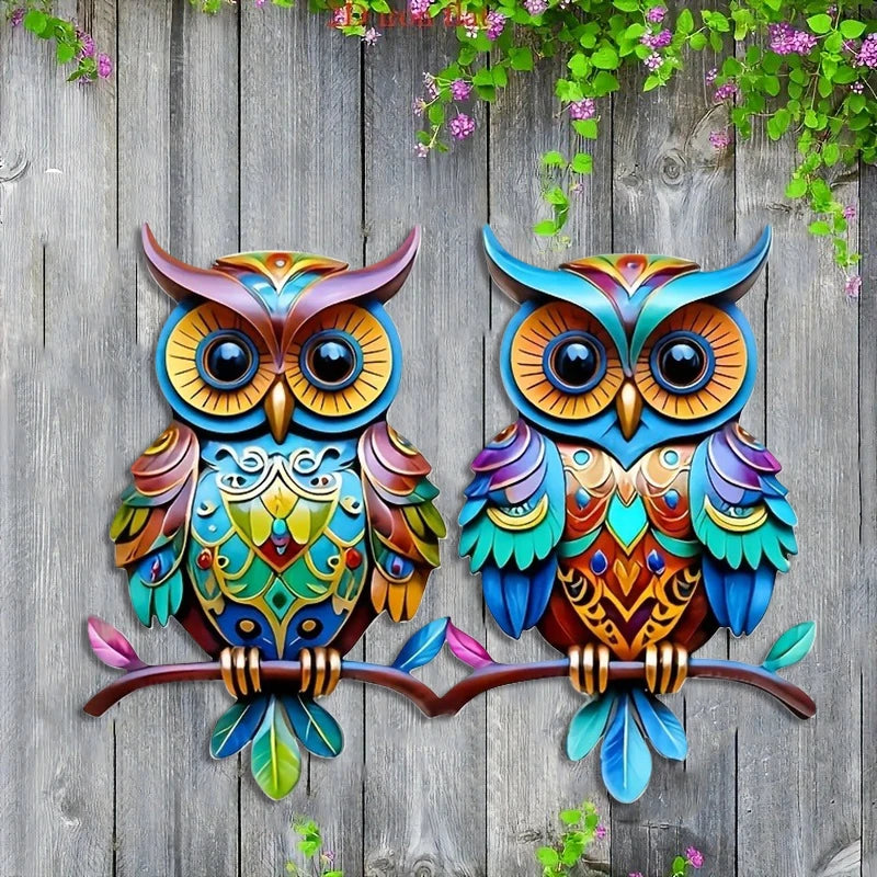 Colorful 2D Owl Wall Decoration Hanging Ornament
