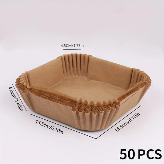 50PCS Non-Stick Air Fryer Paper Liners