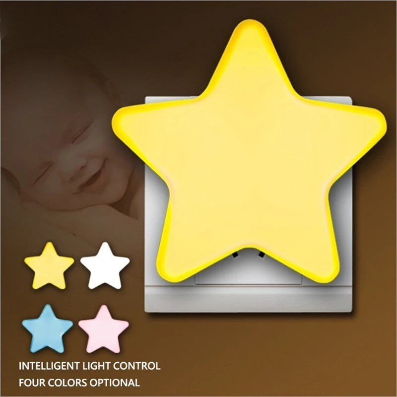 LED Star Night Light Plug-In Bedroom Lamp