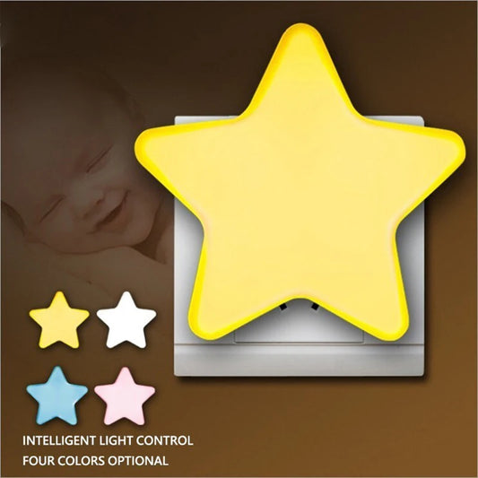 LED Star Night Light Plug-In Bedroom Lamp