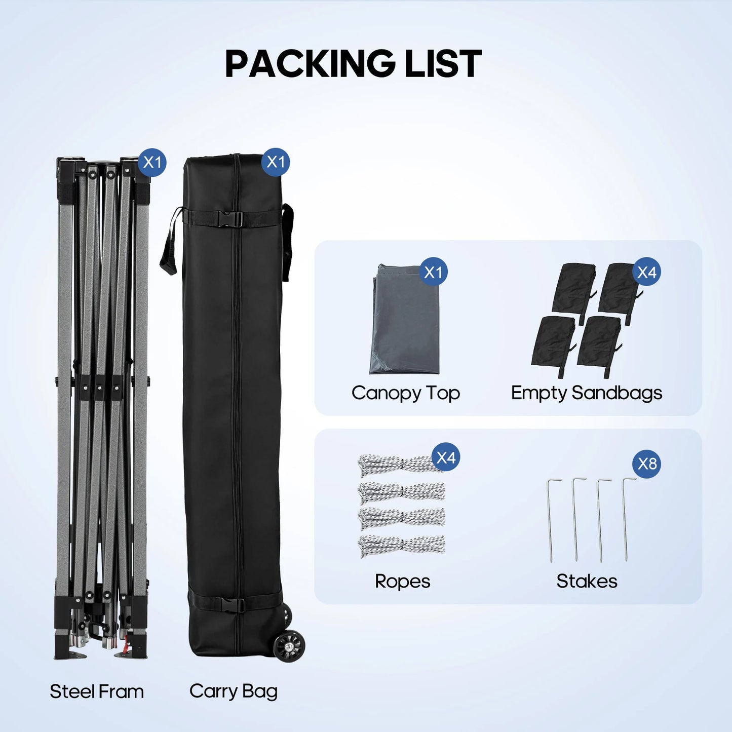Pop-Up Canopy Tent with Rolling Carry Bag