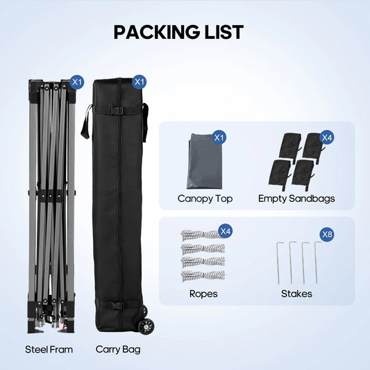 Pop-Up Canopy Tent with Rolling Carry Bag