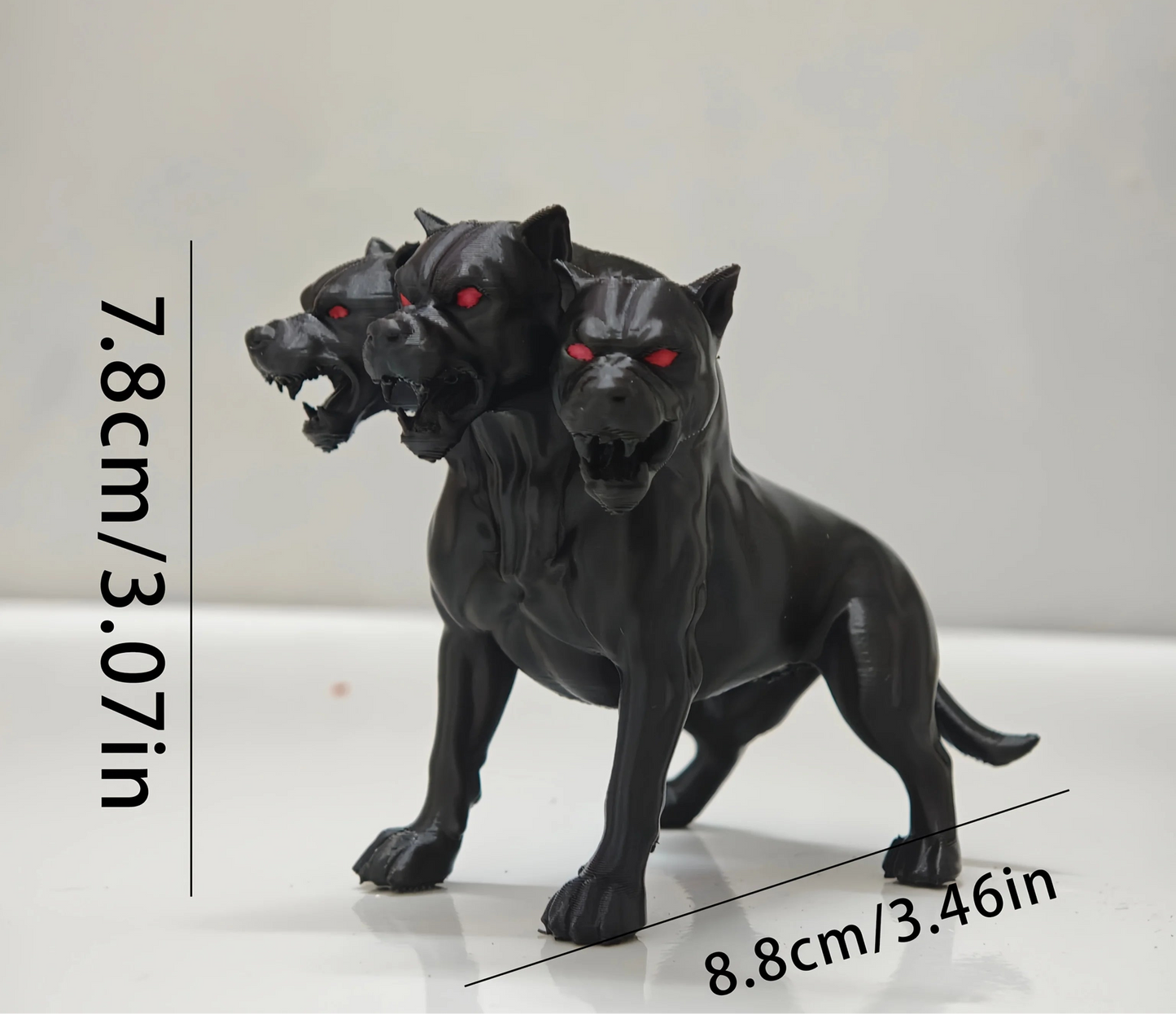Gothic Three-Headed Dog Statue Halloween Decor