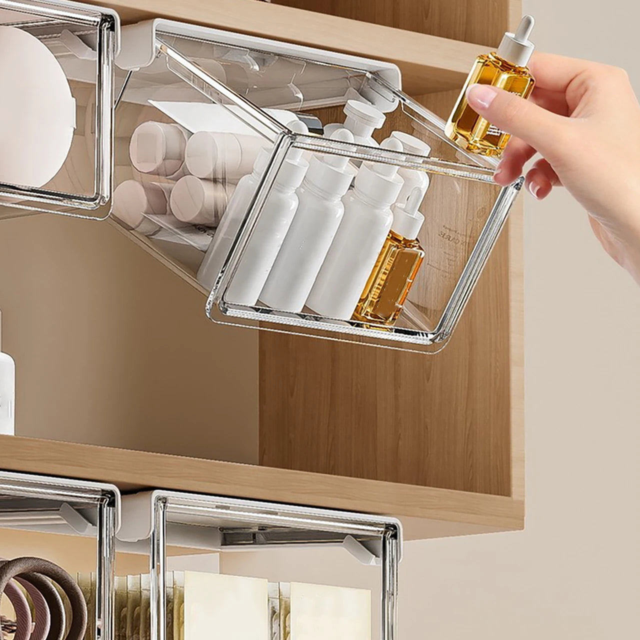 Transparent Pull-Out Drawer Storage Box